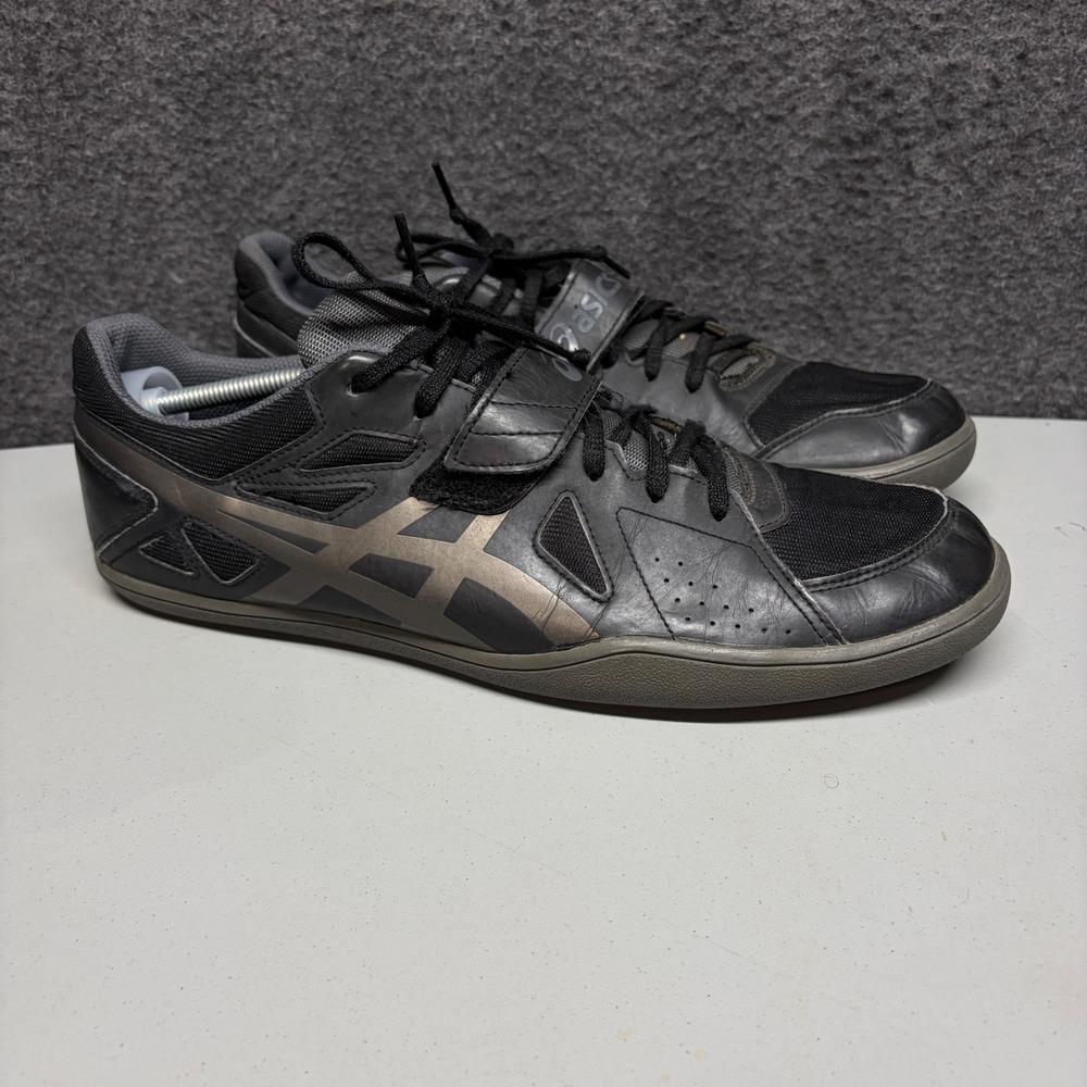 Asics Cyber Throw London G507Y Black Silver Track Field Shoes Mens 15 Shot Put